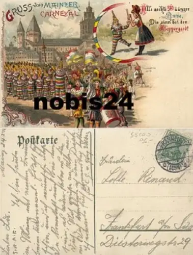 Mainz Litho Carnevalstreiben o 25.2.1914