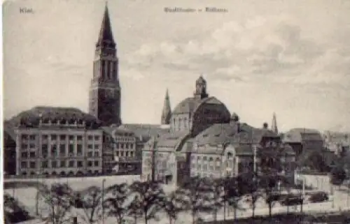 Kiel Stadttheater und Rathaus * ca. 1910
