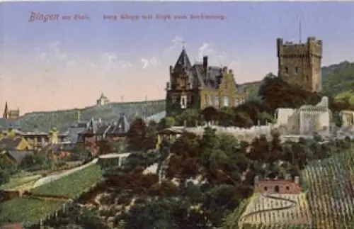 55411 Bingen Burg Klopp Blick zum Rochusberg gebr. 7.7. 1910