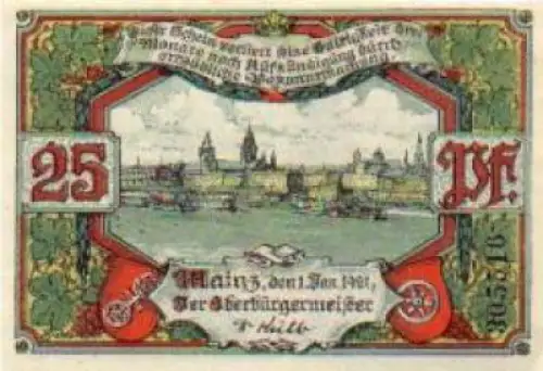 Mainz, Städtenotgeld, Wert 50 Pfennige 1921