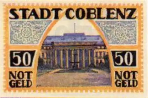 Coblenz Städtenotgeld Wert 50 Pfennige Fürstenhof 1921