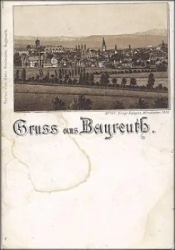 Bayreuth Gruss aus ... Litho * ca. 1900