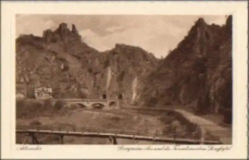 53505 Altenahr Burgruine Are und die Tunnels aus dem Langfigtal * ca. 1920