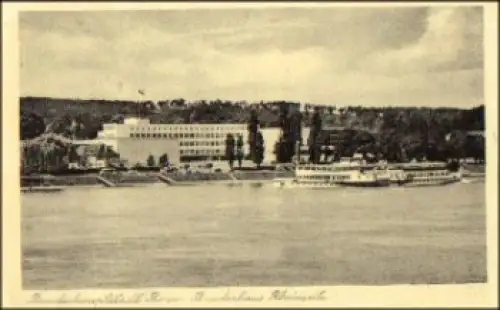 Bonn Bundeshaus Rheinseite Rheindampfer o 13.9.1951