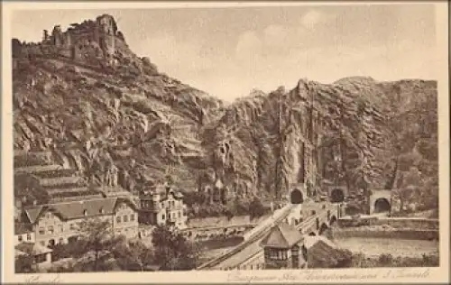 53505 Altenahr Burgruine Are Winzerverein und 3 Tunnel * ca. 1920