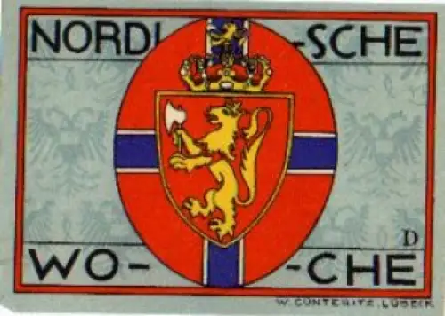 Lübeck, Städtenotgeld, Wert 50 Pfennige, Nordische Woche, Wappen, 1921