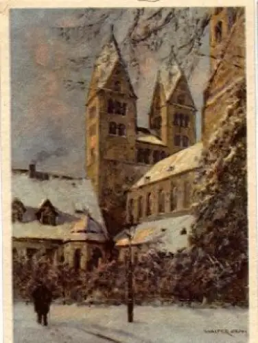 38820 Alt-Halberstadt Liebfrauenrkirche Künstlerkarte W. Gemm * ca.1950