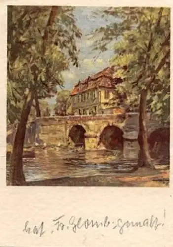 38820 Alt-Halberstadt Frühling an der Holtemme Künstlerkarte W. Gemm  * ca. 1950