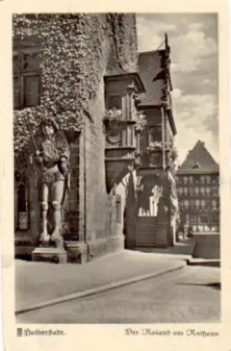 38820 Halberstadt, Roland am Rathaus o 10.7.1957