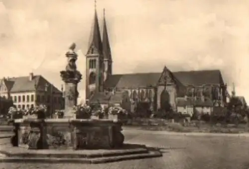 38820 Halberstadt Dom von Süden mit Holzmarkbrunnen o 13.5.1965