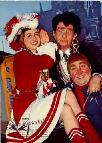 Köln Karneval Tünnes u. Schel mit Mariechen der Roten Funken o ca. 1977