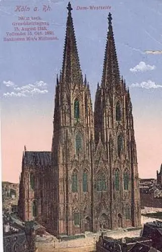 Köln Dom Westseite gebr. ca. 1915