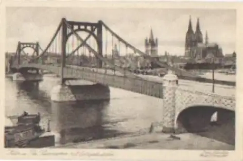 Köln Panorama mit Hängebrücke o 26.9.1928