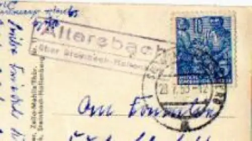 98587 Altersbach über Steinbach-Hallenberg, Posthilfsstellenstempl o 28.7.1959 auf AK