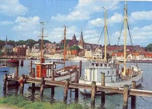 Flensburg Hafen und Stadt o 25.7.1977