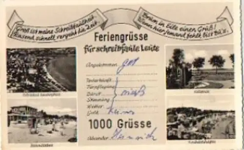 24340 Eckernförde Feriengrüsse für Schreibfaule o 21.7.1961