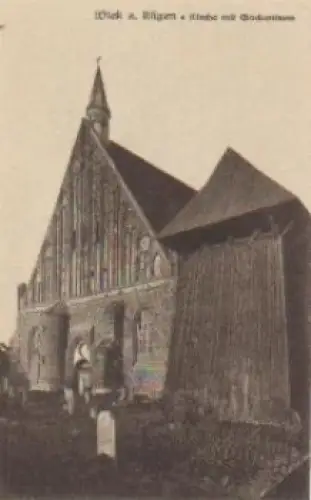 18556 Wiek Rügen Kirche mit Glockenturm *ca. 1920