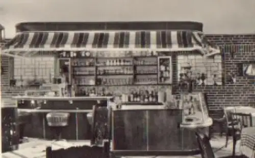 25938 Nieblum Insel Föhr Passat-Cafe Innenraum Theke * ca. 1960