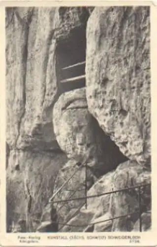 01814 Sächsische Schweiz Kuhstall Schneiderloch Höhle Grotte gebr. 28.11.1955