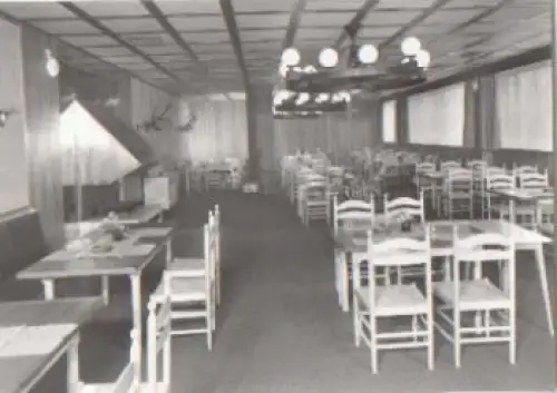 98559 Oberhof Gaststätte Oberer Hof Jägerrestaurant Innenansicht *ca.1970