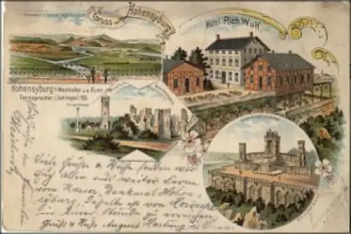 Hohensyburg Dortmund Litho o 12.4.1898
