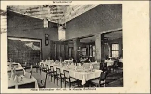 Dortmund Hotel Rheinischer Hof Wein-Restaurant o 22.7.1922