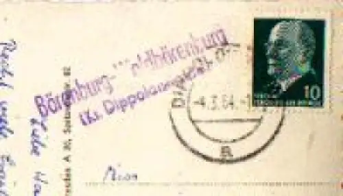 01776 Bärenburg-Waldbärenburg Landpoststempel o 4.3.1964 auf AK Waldbärenburg