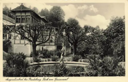 01454 Liegau Augustusbad  Park am Speisesaal Radeberg Landpoststempel o 26.7.1937