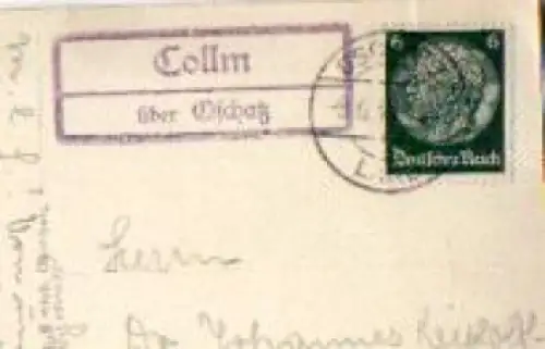 04758 Collm Landpoststempel Posthilfsstellenstempel o 9.6.1936 Auf AK Collmberg