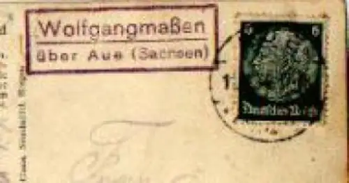 08280 Wolfgangmaßen Landpoststempel Posthilfsstellenstempel o 11.6.1934 auf AK