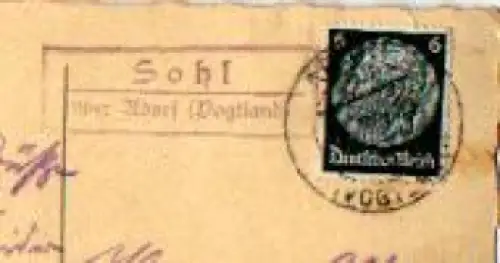 08626 Sohl Landpoststempel o ca. 1930 auf AK
