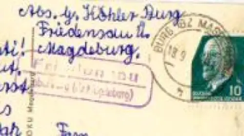 39288 Friedensau Landpoststempel Posthilfsstellenstempel o 18.9.1962