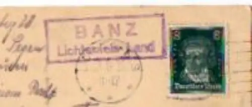 96231 Banz Lichtenfels-Land Landpoststempel Posthilfsstellenstempel o 13.8.1928
