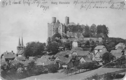 99826 Nazza über Eisenach Landpoststempel o 1936 auf AK Burg Hanstein