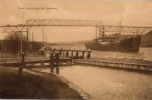 Kiel Hochbrücke bei Holtenau Dampfschiff  *ca. 1910