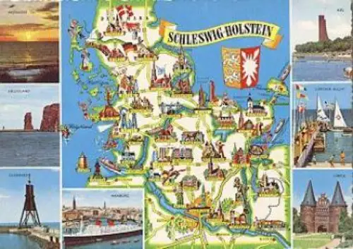 Kiel Schleswig-Holstein Landkarte o 7.6.1968