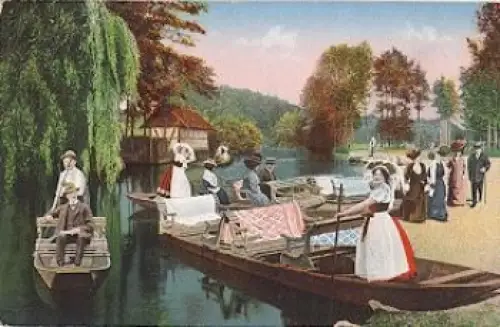 03222 Lübbenau Spreewald Trachten Abfahrtsstelle gebr. 31.5.1914