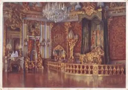 83209 Herrenchiemsee Schloss Schlafzimmer Ludwig II Künstlerkarte Wächter o 25.8.1941