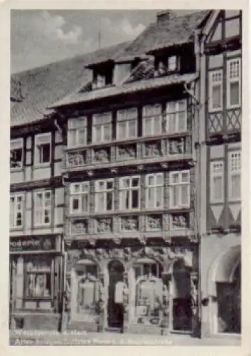 38855 Wernigerode Altes holzgeschnitztes Haus Breitenstrasse o ca. 1960