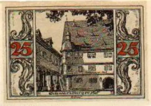 99310 Arnstadt Städtenotgeld Wert 25 Pfennige Schwarzburger Hof 1921