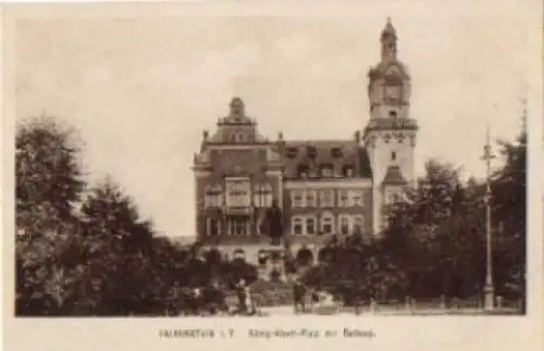 08223 Falkenstein Vogtland König-Albert Platz mit Rathaus  * ca. 1910