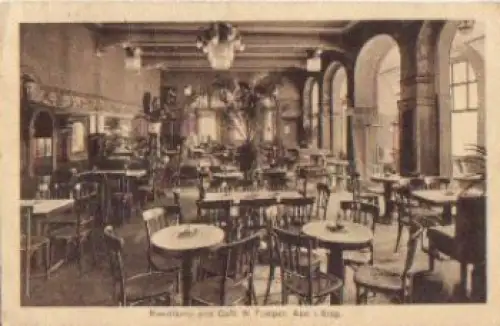 08280 Aue, Konditorei und Cafe W. Temper, Innenraum gebr. 3.7.1924