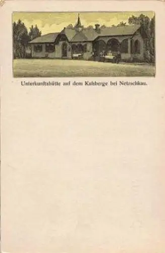 08491 Netzschkau Unterkunftshütte auf dem Kuhberg Litho * ca. 1900