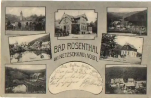08491 Netzschkau Restaurant Bad Rosenthal gebr. ca. 1910