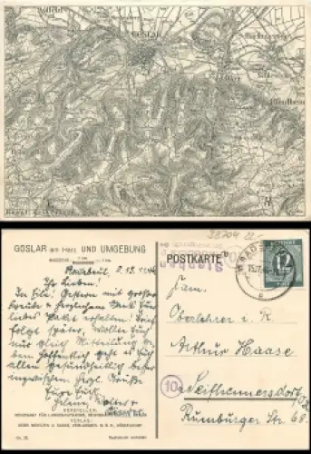 38704 Goslar und Umgebung Landkarte o 15.11.1946