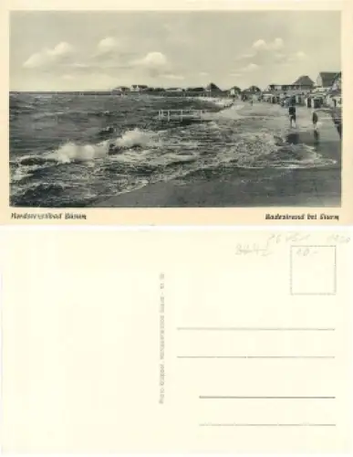 25761 Büsum Badestrand bei Sturm * ca.1950