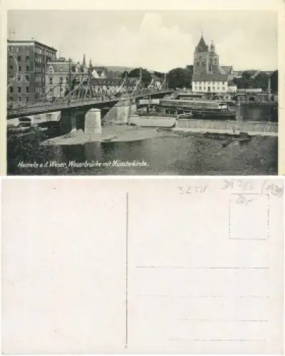Hameln Weserbrücke Münsterkirche *1930