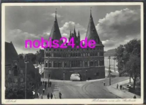 Lübeck Holstentor von Stadtseite *ca.1950