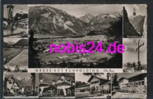 83324 Ruhpolding Brunnen Trachten Gasthof *ca.1950