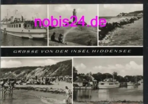 18565 Insel Hiddensee Mehrbildkarte mit Leuchtturm  * um 1975